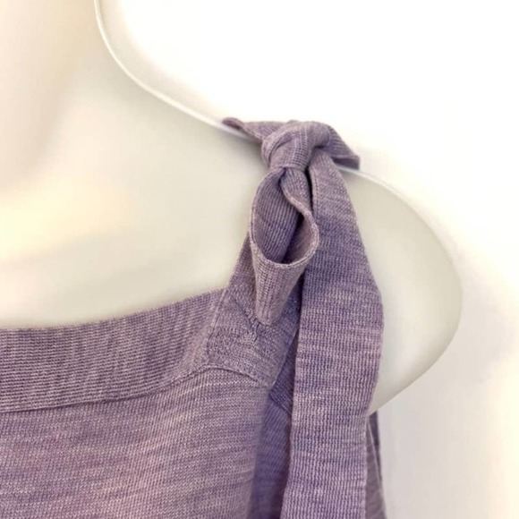 J. CREW LAVENDER MERINO WOOL COLD SHOULDER SWEATER WITH BOWS SIZE SMALL - Picture 7 of 11